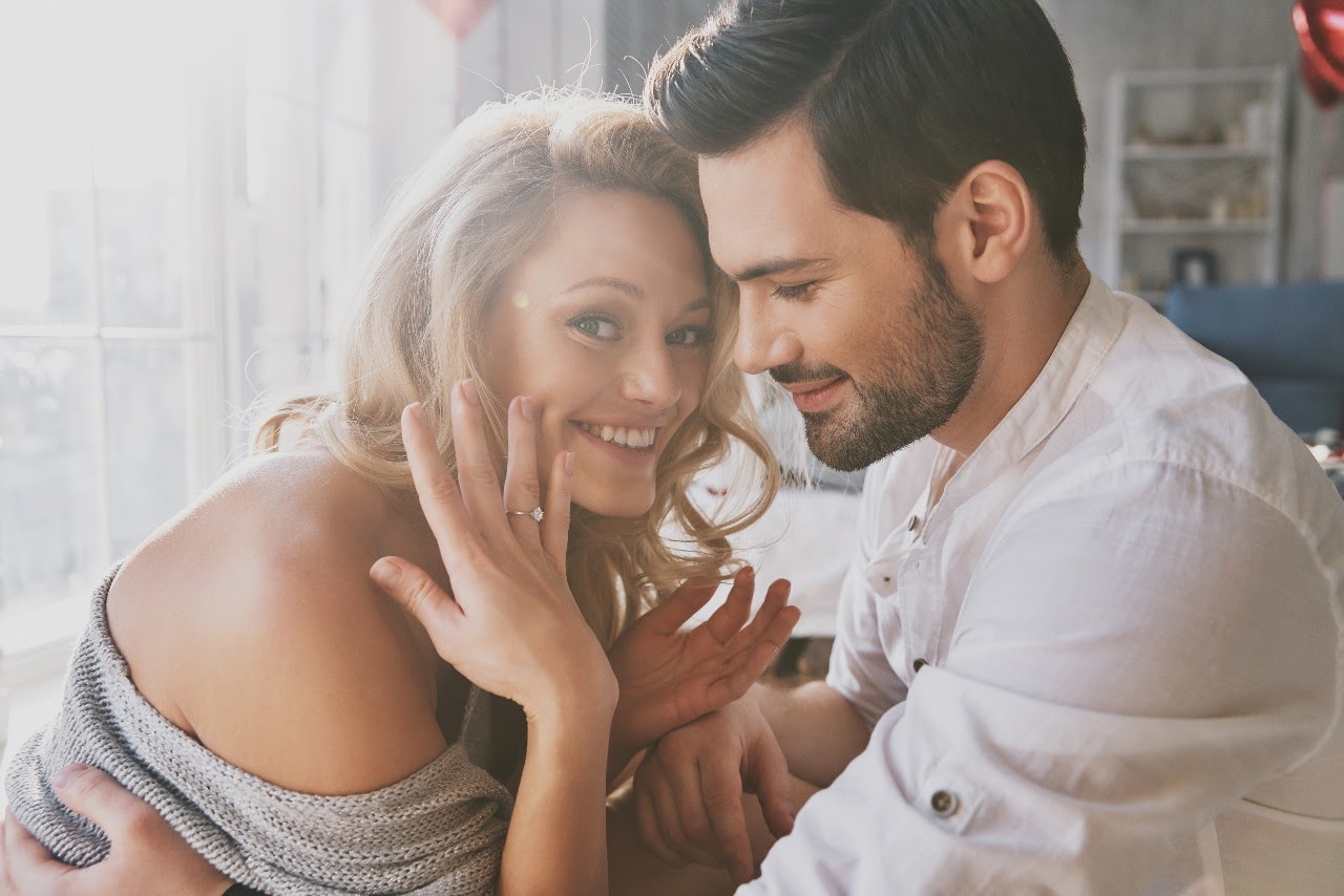 just engaged couple