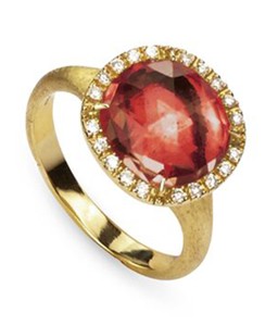 Ruby and diamond yellow gold fashion ring