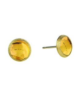 Round citrine gems bezel set in yellow gold