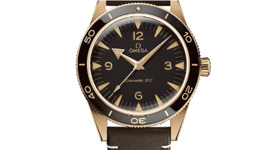 a black and gold watch by Omega