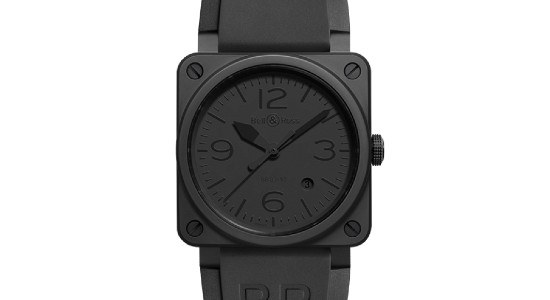 an all black monochromatic watch by Bell & Ross