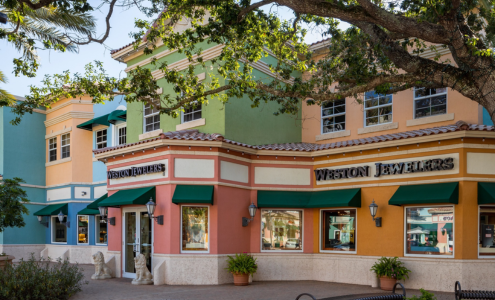 A wide view of one of Weston Jewelers’ storefronts in south Florida.