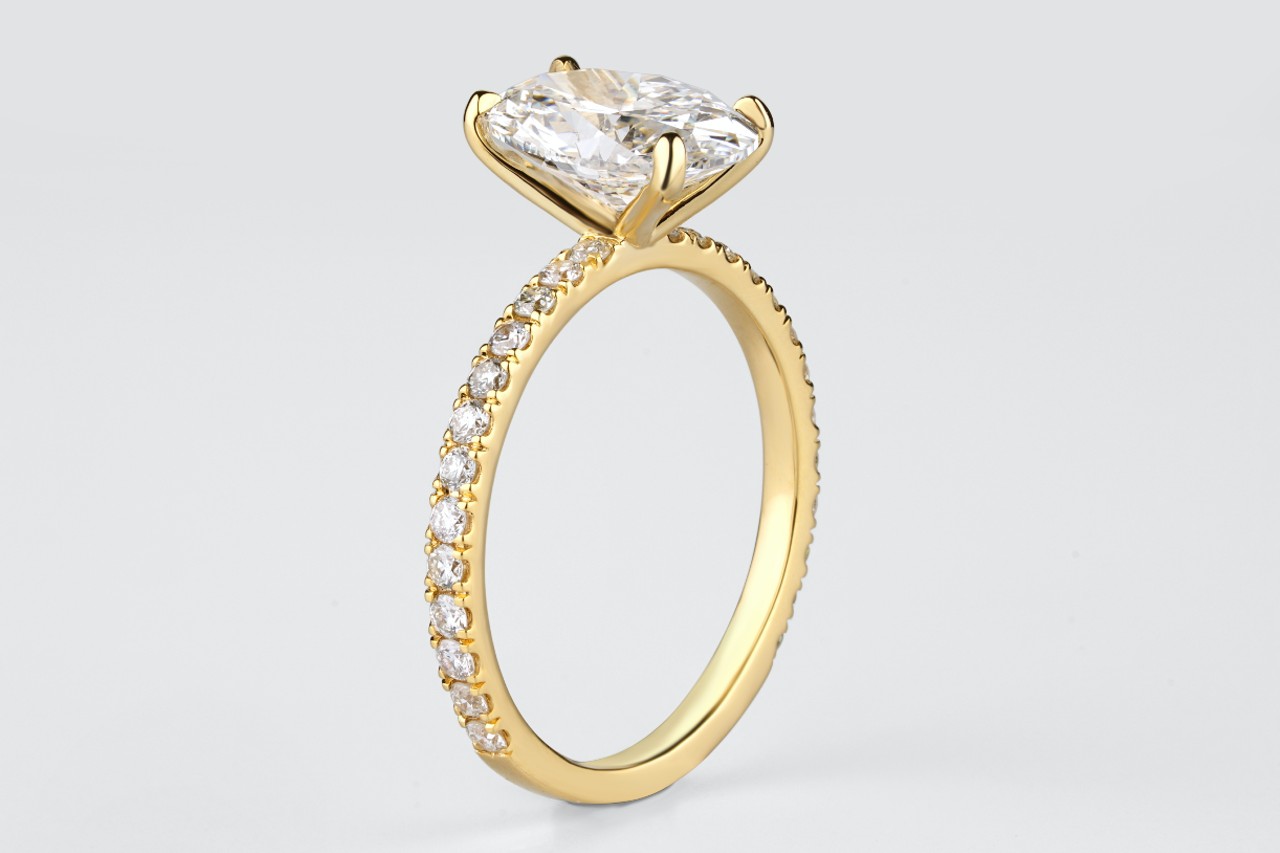 a diamond engagement ring with prong setting