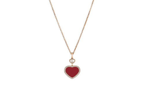 A Chopard necklace with a heart-shaped pendant, available at Weston Jewelers.
