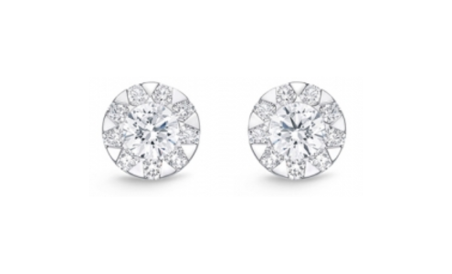 A pair of delicate Memoire stud earrings, available at Weston Jewelers.
