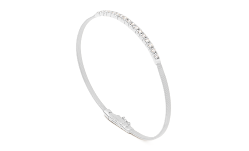 A delicate white gold bangle by Marco Bicego, available at Weston Jewelers.