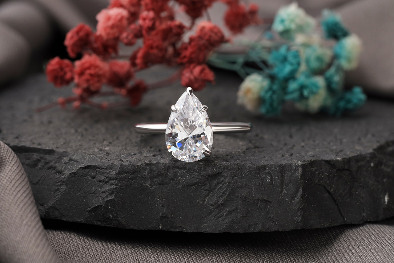 Solitaire Rings on a rock 